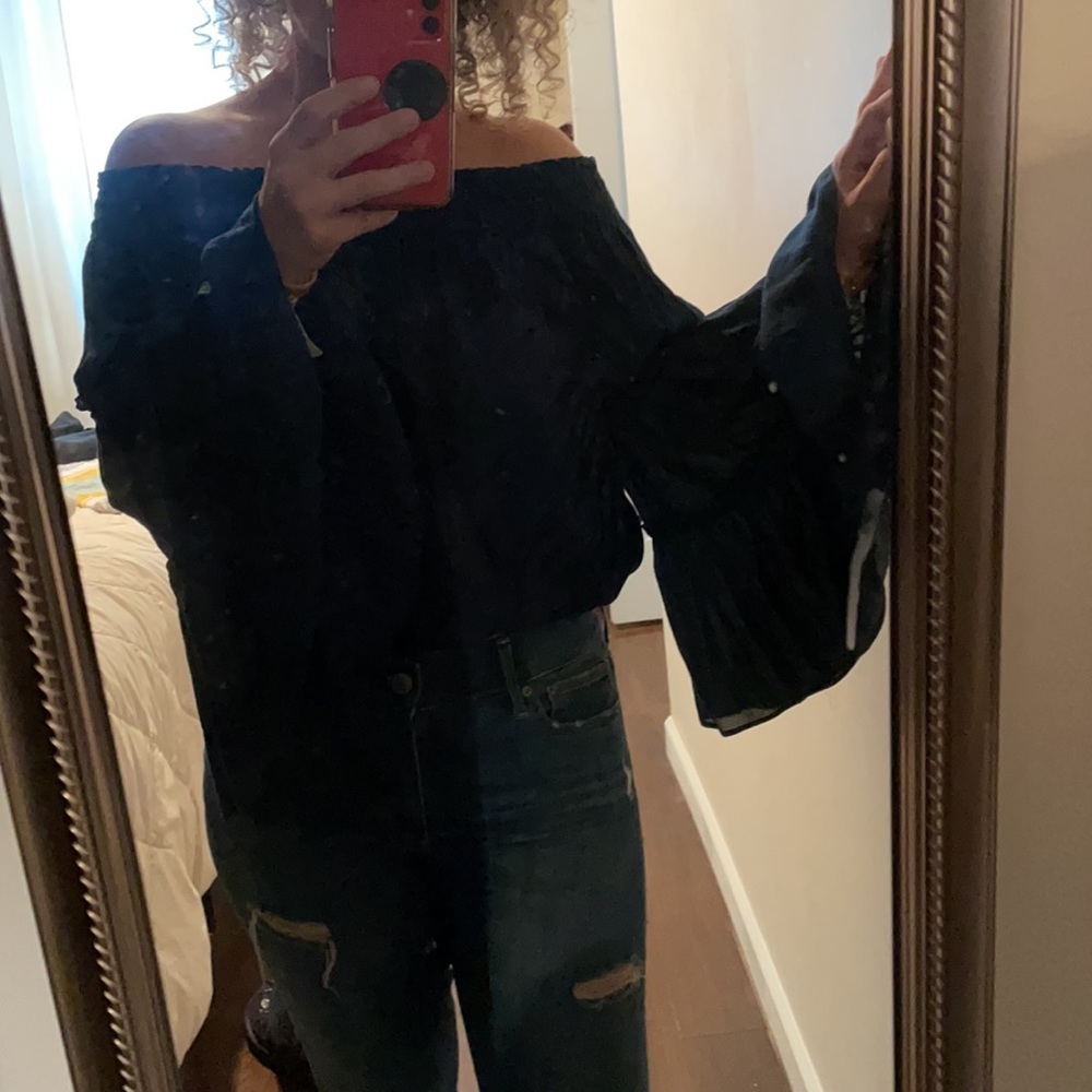 Free People Navy Top sz S - Picture 2 of 7